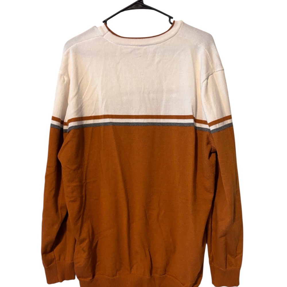 Men's Two-Tone Sweater - Cream and Brown